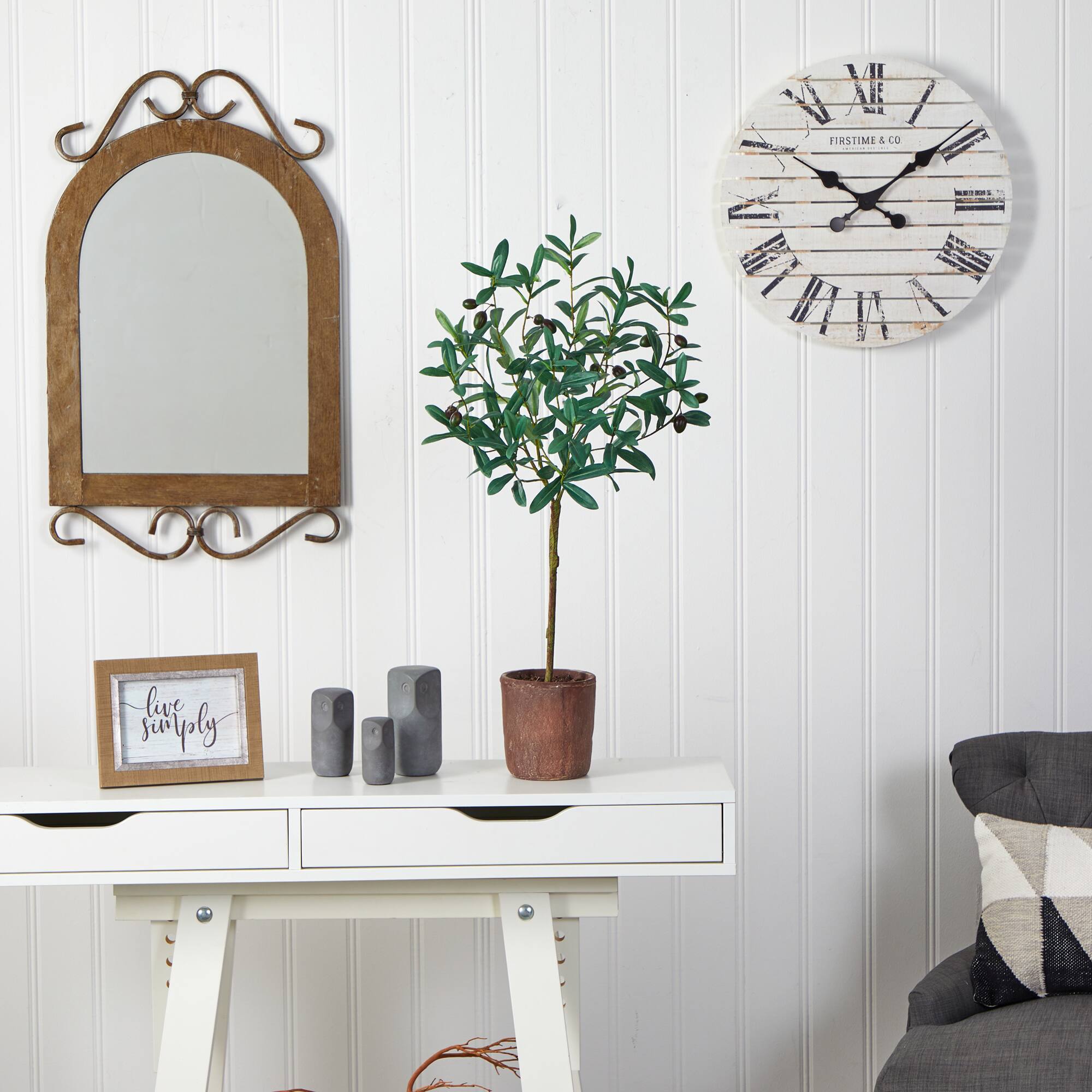 2.5ft. Olive Tree in Brown Planter